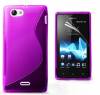 Sony Xperia J St26i Θήκη Σιλικόνης TPU Γραμμής S - Purple